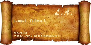 Lampl Albert névjegykártya